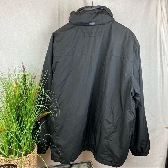 IZOD Men’s Black Zip Up Hooded Fleece Lined Long Sleeve Jacket Coat XXL - Picture 2 of 6